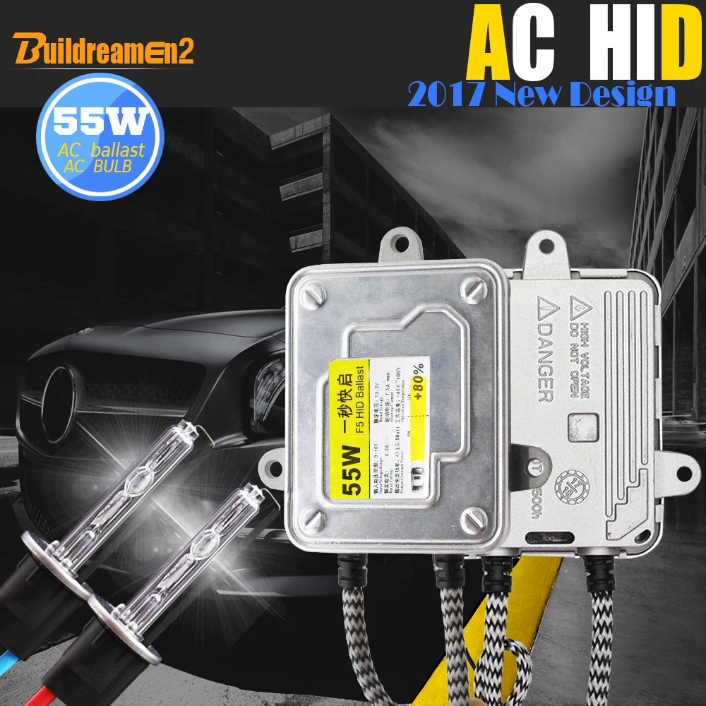 Buildreamen2 55W H1 Automotive HID Xenon Kit AC Ballast Lamp 3000K 4300K 6000K 8000K Conversion Car