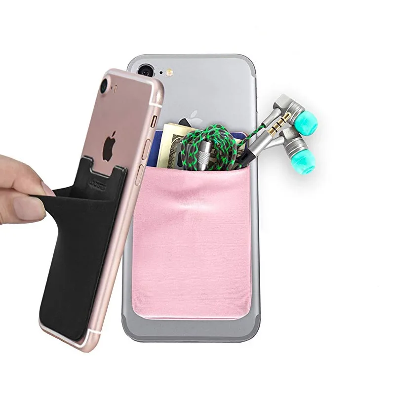 

Creative Elastic Lycra Cell Phone Wallet Case Women Men Credit ID Card Holder Pocket Stick M Adhesive 58*88MM