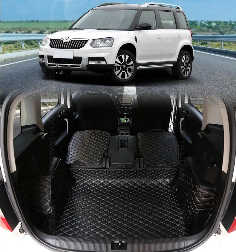 

JIOYNG Full Rear Trunk Tray Liner Cargo Mat Floor Protector foot pad mats for 14-18 Skoda YETI 2014 2015 2016 2017 2018(6colors)