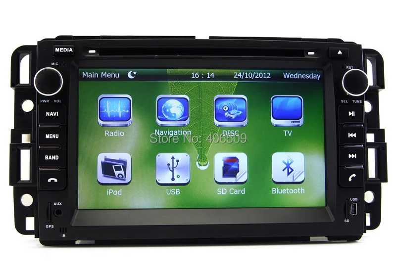 Cheap 2-Din Head Unit Car DVD Player for GMC Yukon Tahoe Acadia 2007-2012 with GPS Navigation Nav Radio Bluetooth USB AUX Audio Video 0