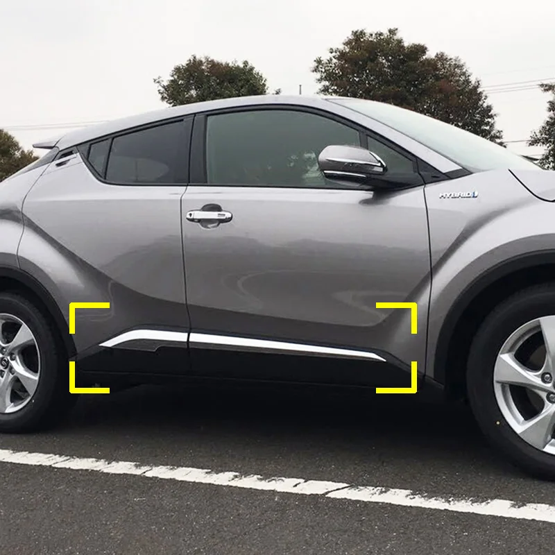 For Toyota C-HR CHR 2017 2018 2019 Door Body Side Line Cover Molding Chrome Trim