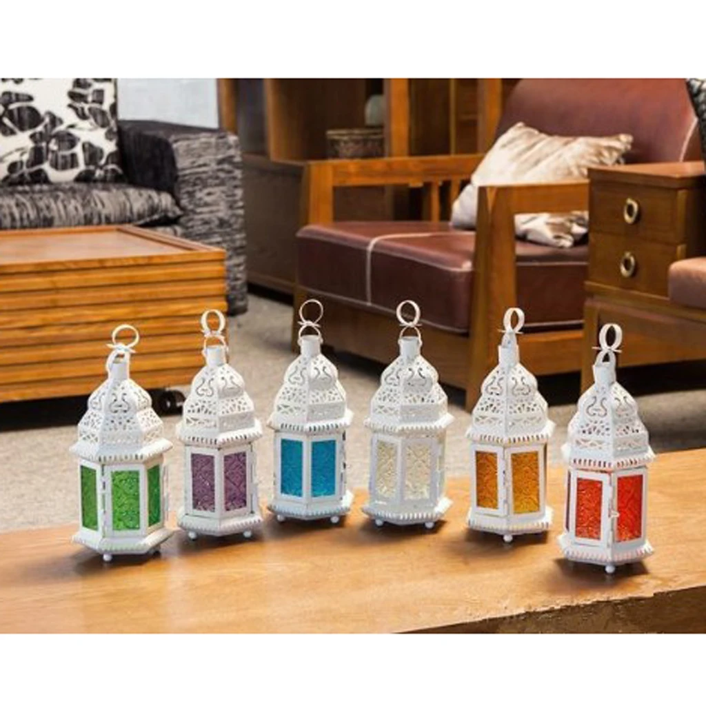 High Quality Romantic Glass Moroccan Style Candle Lantern - Great for Indoors/Outdoors Parties Weddings Workmanship crafts