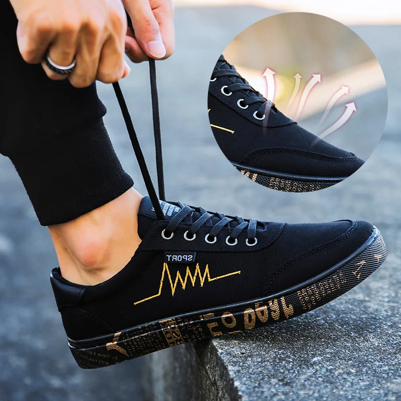 

Mens Shoes Casual Oxfords Spring/Autumn New Fashion Sneakers Canvas Shoes Man Low-top Breathable Lace-up Mixed Color Men Shoes