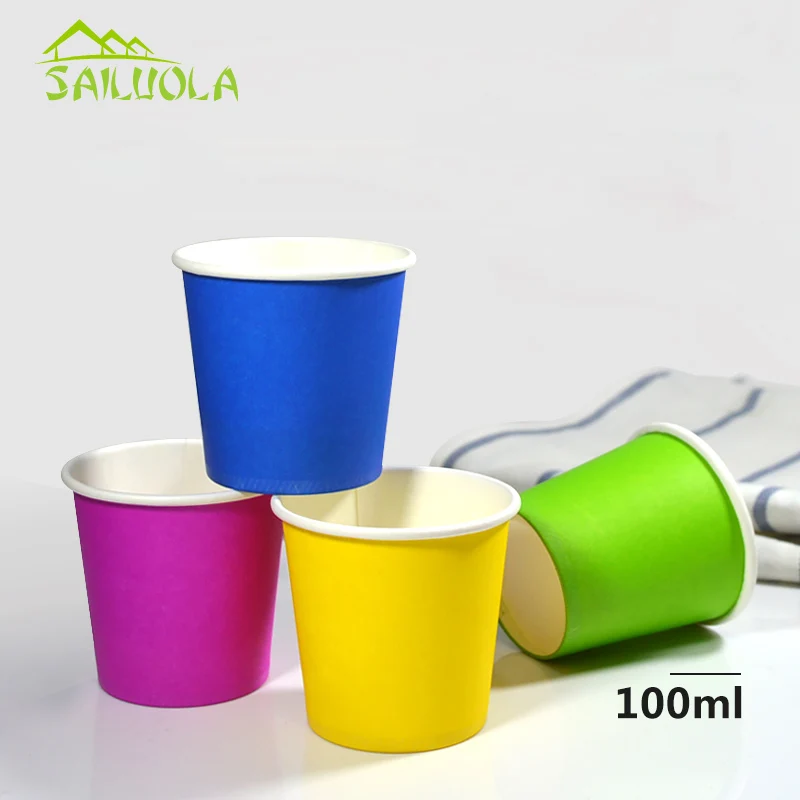 

4oz colored Disposable Small paper cups single layer mulli tasting cup drinkware