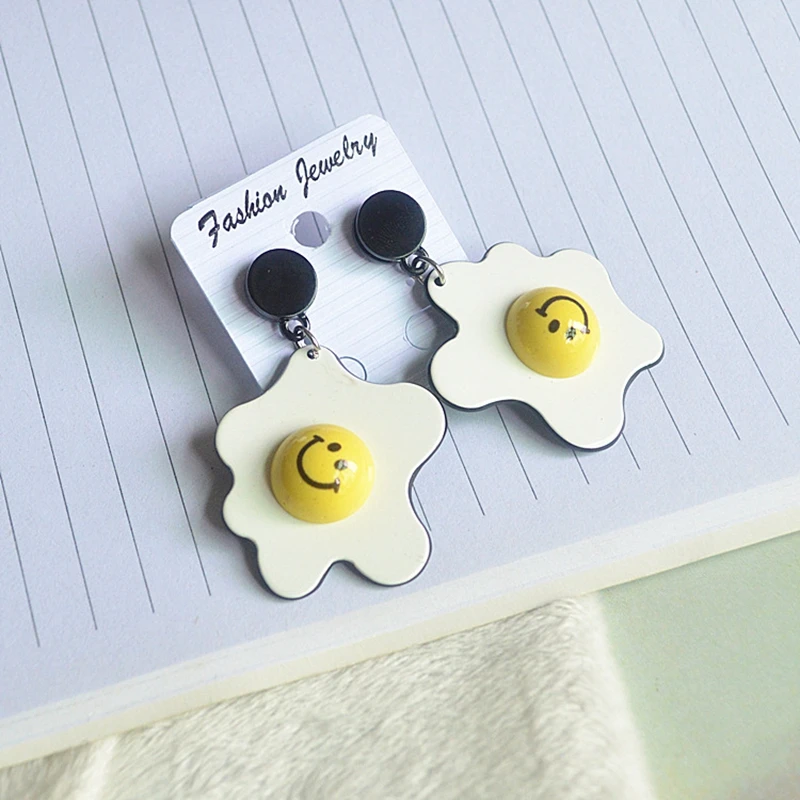 

European Fashion Exaggerated Jewelry Acrylic Asymmetric Lipstick Hip Hop Egg Earrings
