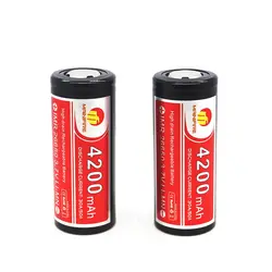 Бесплатная доставка mainifire IMR26650 батареи 4200mah50A 3,7 В литий-ионная аккумуляторная батарея высокого стока батареи с плоской вершиной (2 шт.)