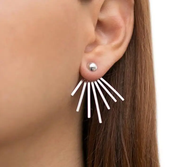 

Jisensp New Vintage Long Bar Earrings for Women Valentine's Day Gift Geometric Earrings Ear clip brincos Minimalist Jewelry