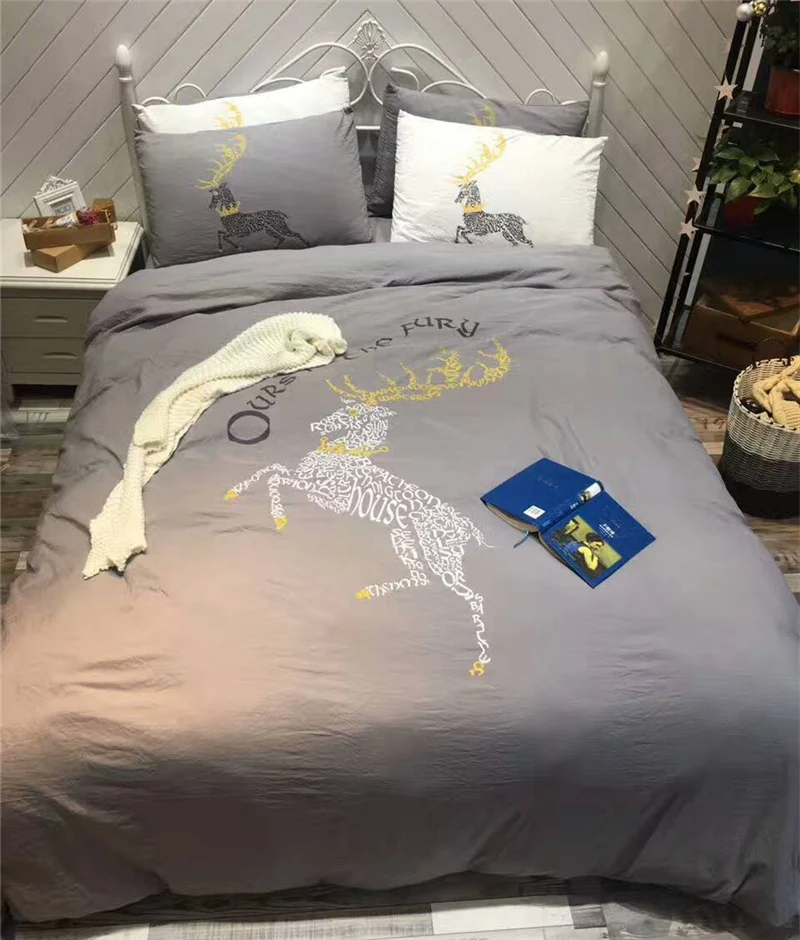 

4Pcs washed modal Fashion Printed Bedding Set Soft comfortable Queen King size Duvet cover set Bed sheet Pillowcases bed linen