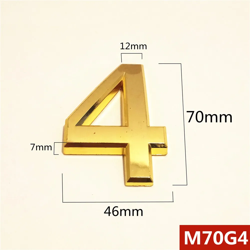 M70G亮金70mm塑料门牌=4号