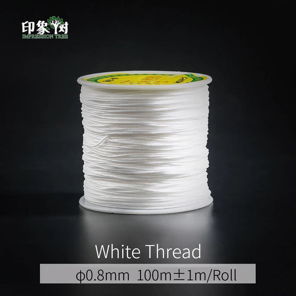 100 м/пластиковый рулон 0,8 мм Разноцветные нейлоновые веревки для макраме DIY кисточка браслет для бисероплетения китайские узлы нить для изготовления ювелирных изделий 405 - Цвет: White