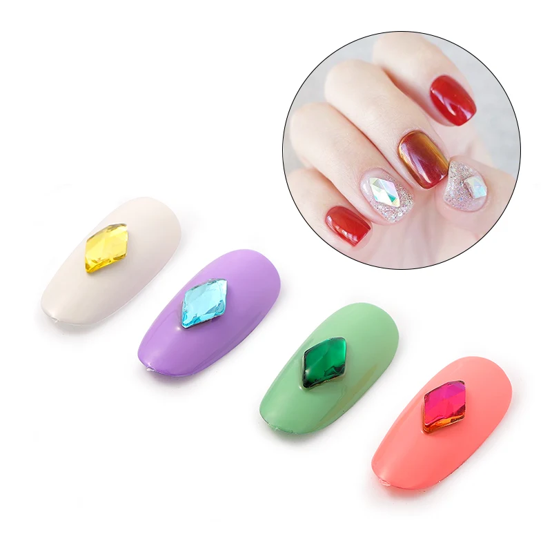 3D Стразы для дизайна ногтей с плоской задней стороной, цветной алмазный камень для украшения ногтей, сделай сам, маникюр, 3D Стразы, драгоценные камни, 10 шт. 020