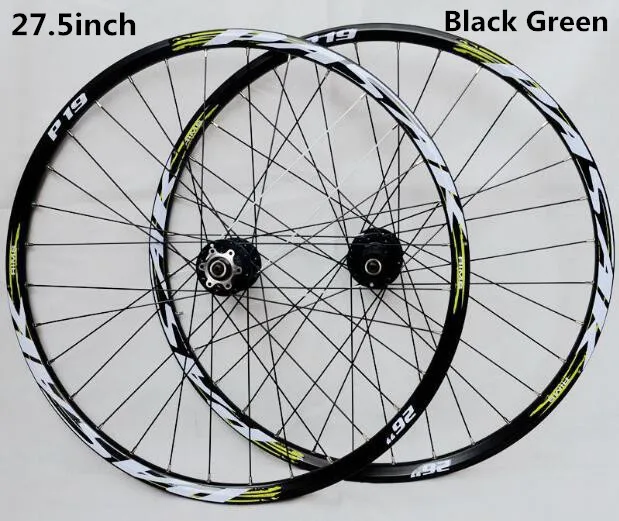 27 5inch black green PASAK MTB горный велосипед спереди 2 сзади 4 герметичные подшипники сплава ступицы колеса колесные диски - Цвет: 27 5inch black green