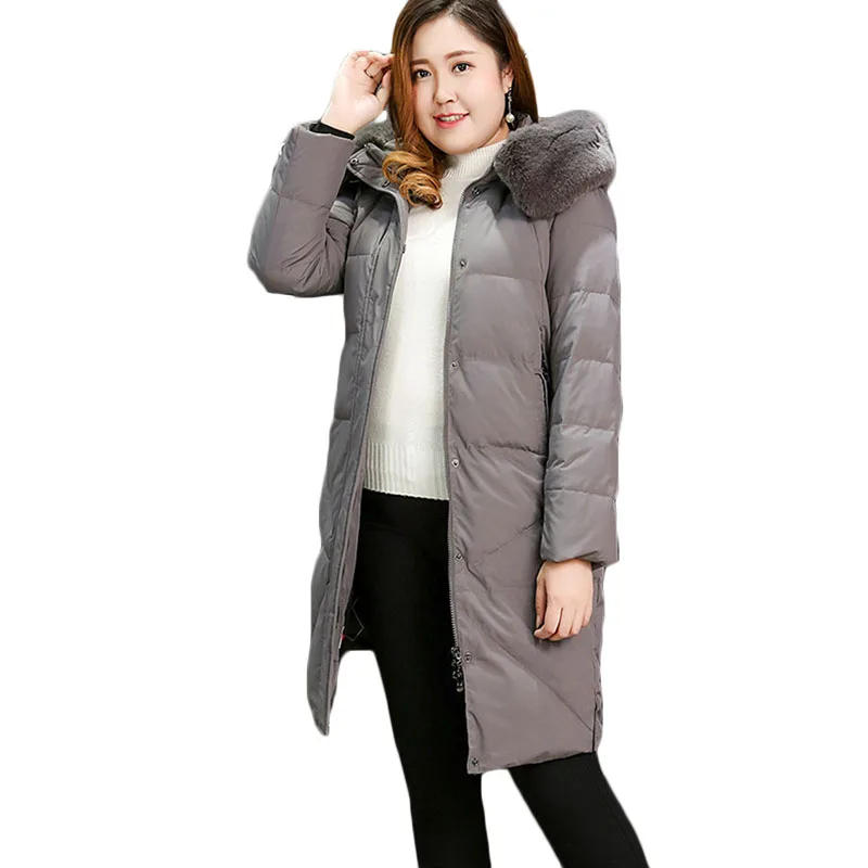New winter jacket Extra large code women long thick winter coat hooded