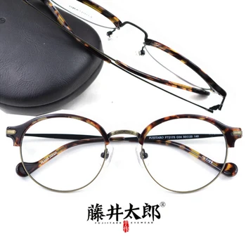 

TARO FUJII Eyeglasses Frame Men Women Vintage Round Acetate Myopia Computer Optical Eye Clear Lens Glasses Frame Female Male