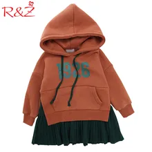 R& Z/платье для девочек Осенняя шляпа с рукавами, кашемировое платье-свитер два комплекта сшитых платьев детская одежда, платье