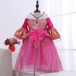 2019 Новое поступление, платье Спящей Красавицы, детское платье принцессы для девочек, рождественское праздничное платье, бесплатная