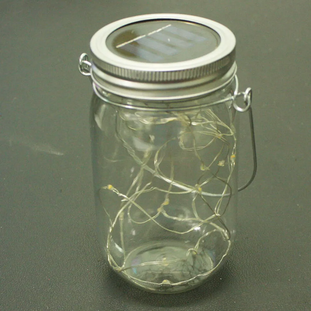 Светодиодный светильник-гирлянда на солнечных батареях для Mason Jar с крышкой, изменяющий цвет, для сада, водонепроницаемый, рождественские украшения гирлянды# tx45