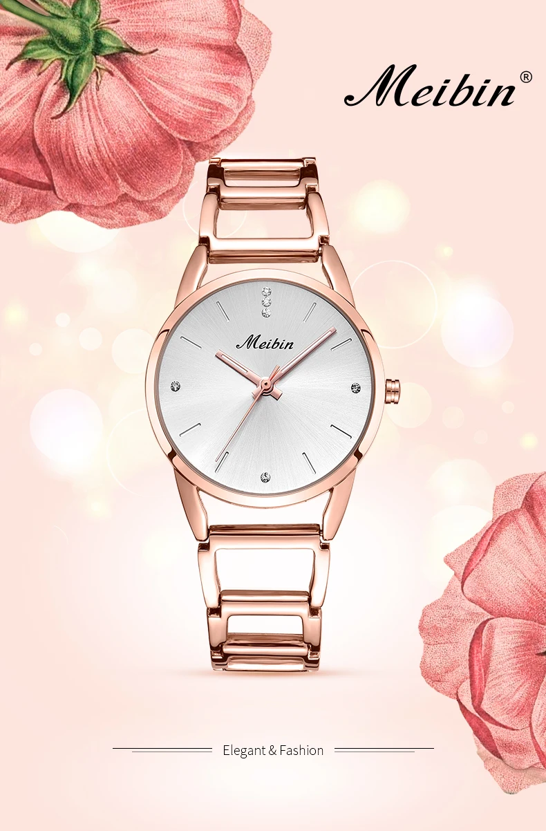 MEIBIN Hot Sale Elegant Women Bracelet Watch Fashion Ladies Quartz Watches Casual Female Wristwatch Montre Femme Gifts 1126