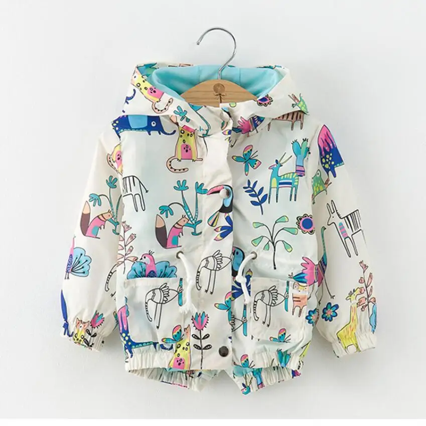 

1-6Yrs Cute Printing Winter Children Coat Autumn Kids Girls Jacket Boys Outerwear Coats Active Windbreaker Baby Clothes Clothing