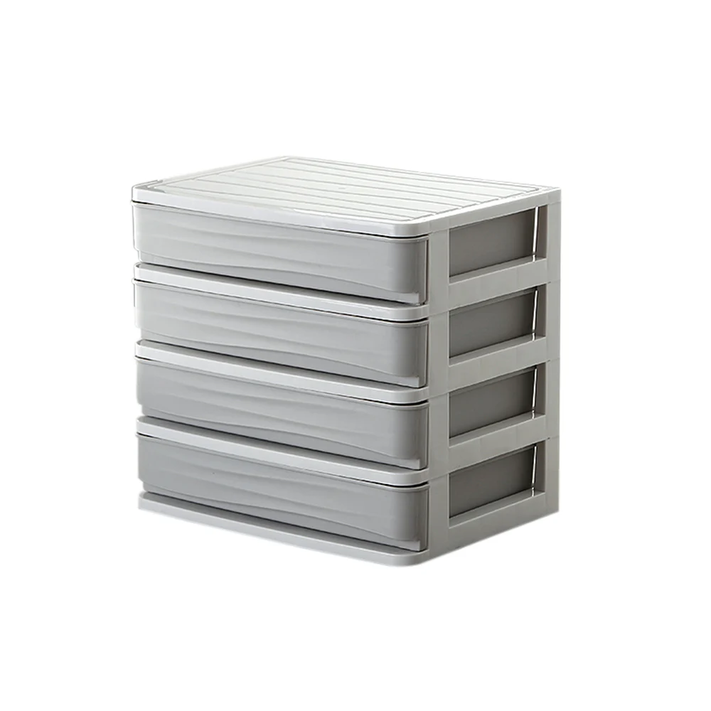 Двухъярусная настольная косметическая коробка для хранения косметики с ящиком, экономит место, органайзер для макияжа, опционально - Цвет: Grey 4 layer S