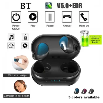 

earphones high quality Blueteeth 5.0 TWS Sport IPX5 Headset Wireless Earphone With 1200mAH Charging Box earphones dropshipping