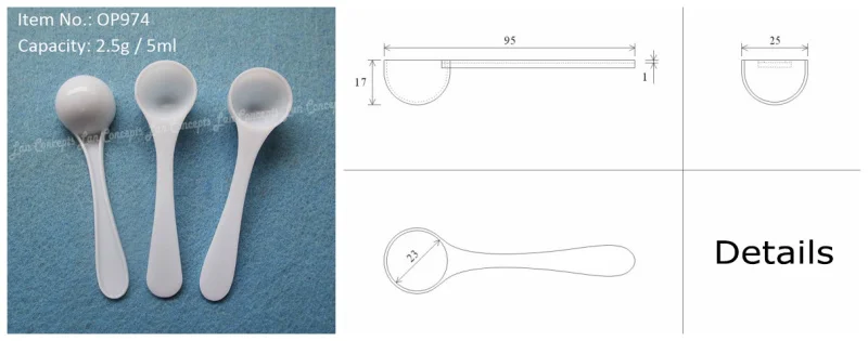 50 шт./лот пластиковая мерная ложка для еды 1 г 2 мл 1,2 г 2,5 мл 2,5 г 5 мл 4 г 8 мл 5 г 9 мл на выбор-белый цвет