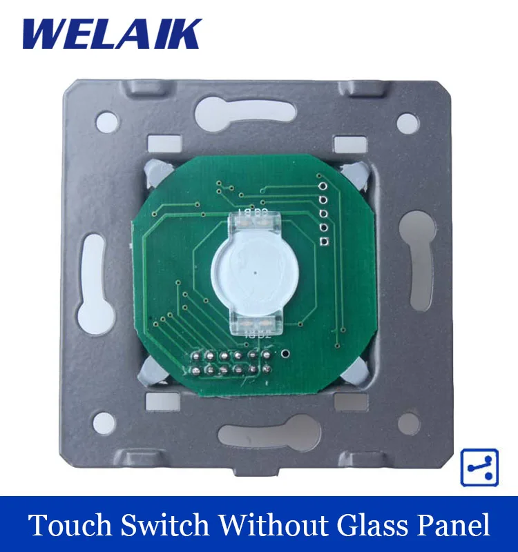 WELAIK Switch White Wall Switch EU Touch Switch DIY Parts Screen Wall Light Switch 1gang2way AC110