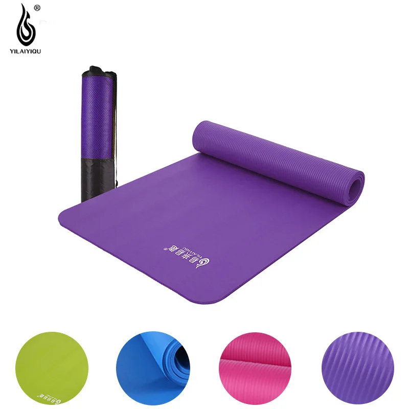 YLYQ 15mm Yoga Mat Health Fitness Gym Exercise Carry Handle for Pilates