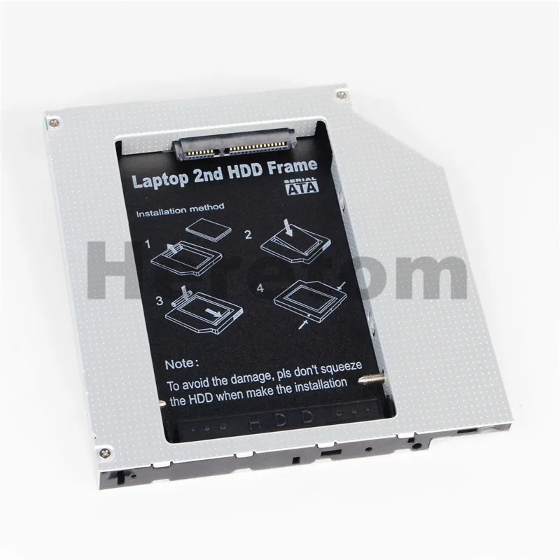 Heretom алюминиевый Универсальный 9,5 мм PATA/IDE для SATA 2 HDD Caddy жесткий диск лоток для ноутбука DVD CD-ROM Optibay