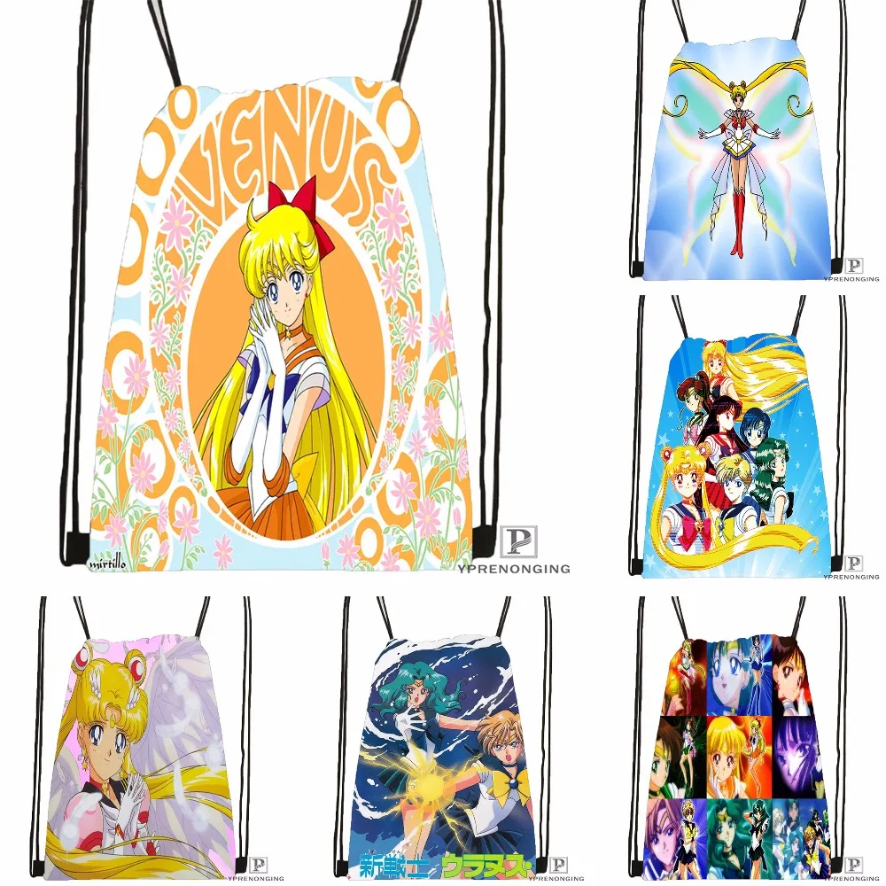 Custom Sailor Moon Dance Drawstring Backpack Bag Cute Daypack Kids Satchel Black Back 31x40cm 180531 02