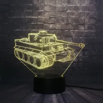 

Tank Car 3D LED Night light Baby room Decor fighting battle RGB USB lamp Sleep Light 7 Color Change RC Car Christmas Gift Toy
