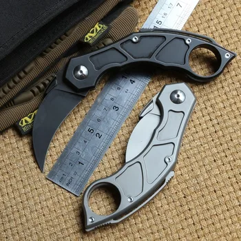

DICORIA QM Claw M390 blade ball brearing folding knife titanium camping karambit Pocket knives outdoor Survival EDC Tools