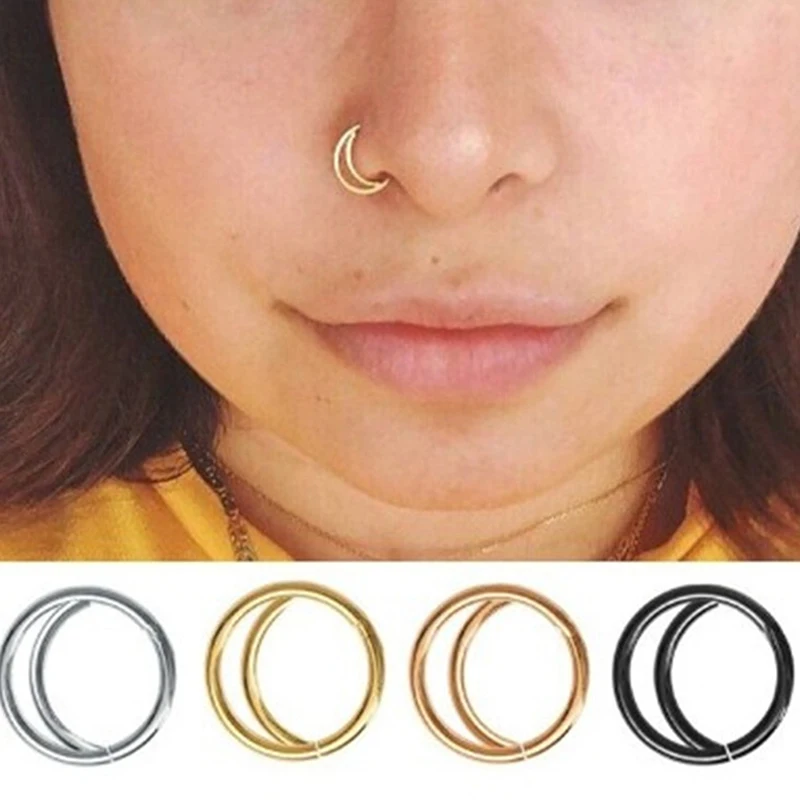 Fashion Moon Nose Ring Hoop Indian Nose Ring Septum Ring Nose Jewelry