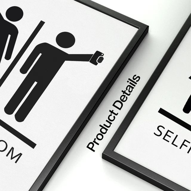 Toilet Room Wall Art Canvas Painting Black White Posters Prints Nordic