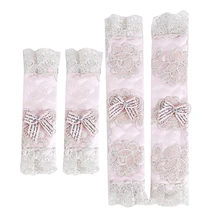 1 пара чехлы на ручки холодильника декоративные кухонные Чехлы для дверных ручек в пасторальном стиле кружевная дверь холодильника подставка ручки крышки