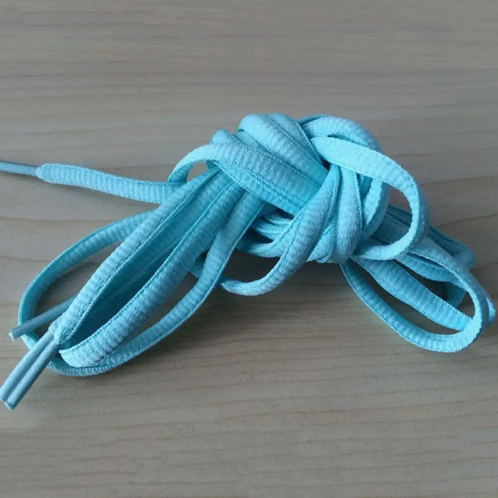 21 Colors Oval Athletic 1Pair Shoelaces 51 Inch port Sneaker Boots Shoe Laces Strings Free Shipping - Цвет: light blue