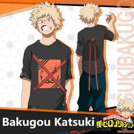 Аниме мой герой Академии Bakugou Katsuki Boku без герой Костюмы для косплея Для женщин Для мужчин летняя хлопковая футболка и штаны, костюм