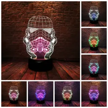 

Star Wars Stormtroopers Helmet Model 3D Illusion NightLight LED Colourful Mixed Flash Light Soldier Mask Model Toys