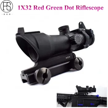 

Tactical Hunting Rifle Scope 1X32 Red Green Dot Sight Shooting Riflescope Airsoft Optics Red Dot Scope Fit For 20mm Mount