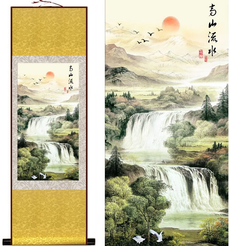 Mountain And River Painting Chinese Scroll Painting Landscape Art