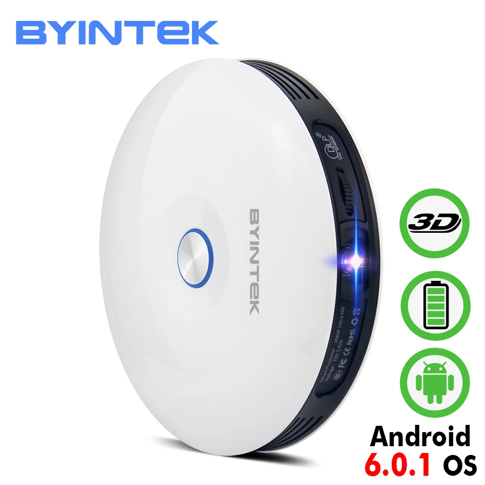 BYINTEK UFO R11 Smart 3D 200 дюймов Android Wifi беспроводной DLP видео портативный светодиодный