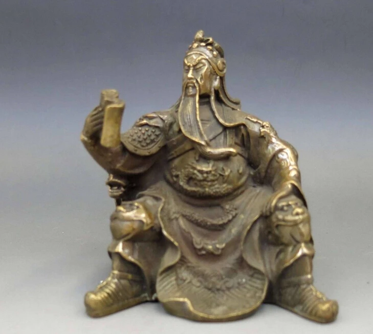 

2@g++China brass copper Loyalty Guan yu buddha Guan Gong Sculpture Statue