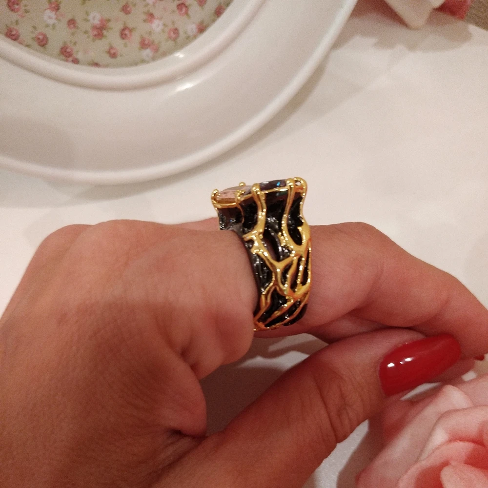 DC1989 стильные украшения вечернее украшение крупное кольцо камень кубический цирконий большой камень большое кольцо повседневное кольцо медное кольцо винтажное кольцо ювелирное изделие женственное