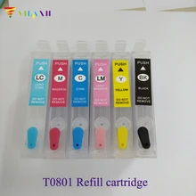 Empty Refillable Ink Cartridge For Epson T0801 - 6 For Epson Stylus P50 RX660 R265 R360 RX560 R285 RX585 RX685 PX700 PX710 PX810 Empty Refillable Ink Cartridge For Epson T0801 - 6 For Epson Stylus P50 RX660 R265 R360 RX560 R285 RX585 RX685 PX700 PX710 PX810
