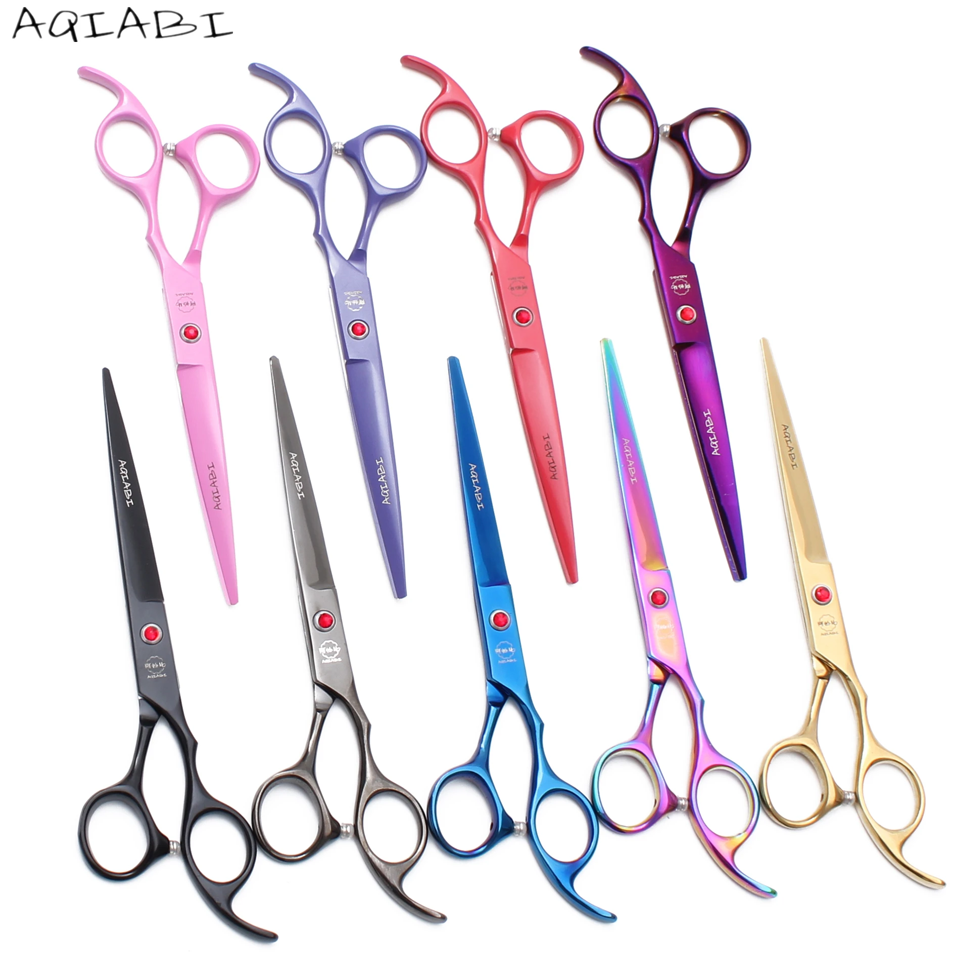 

7.0'' AQIABI Professional Pets Hair Haircut Scissors Hairdressing Cutting Shears Thinning Scissors Grooming Dogs Cats Scissors