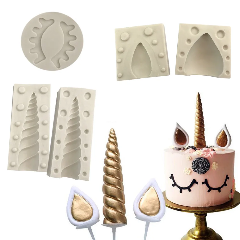 

5 Pcs/set Unicorn Decoration Fondant Cake Silicone Mold Chocolate Candy Molds Cookies Pastry Biscuits Mould DIY Cake Baking Tool