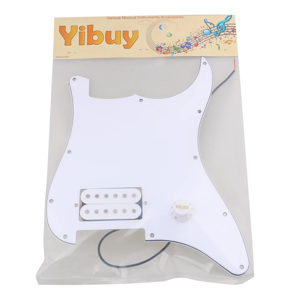 Yibuy белый Prewired Pickguard один хамбакер Для электрогитары