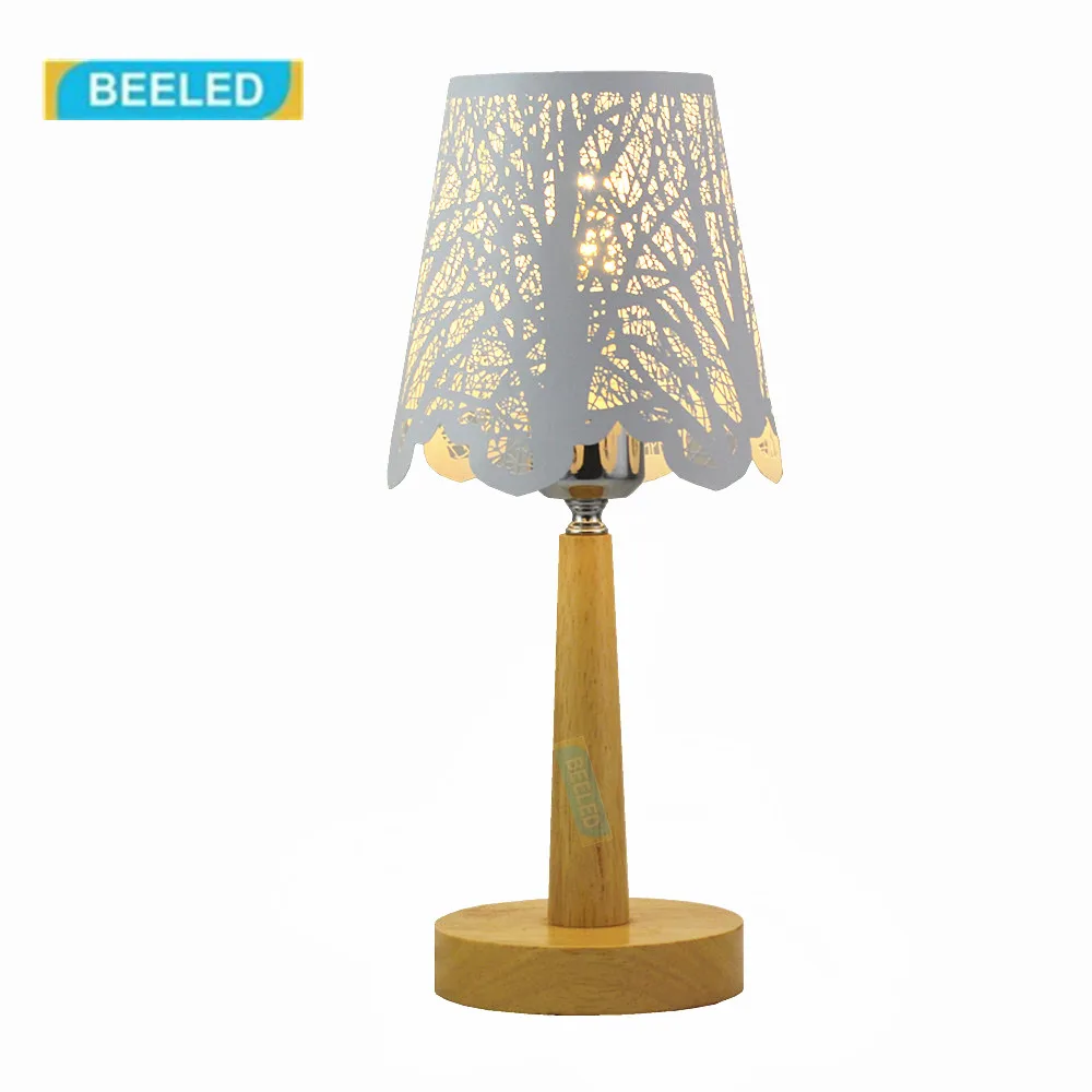 Настольный светильник для гостиной настольные лампы для спальни ночник белый абажур Дерево лампы дома украшения для гостиной