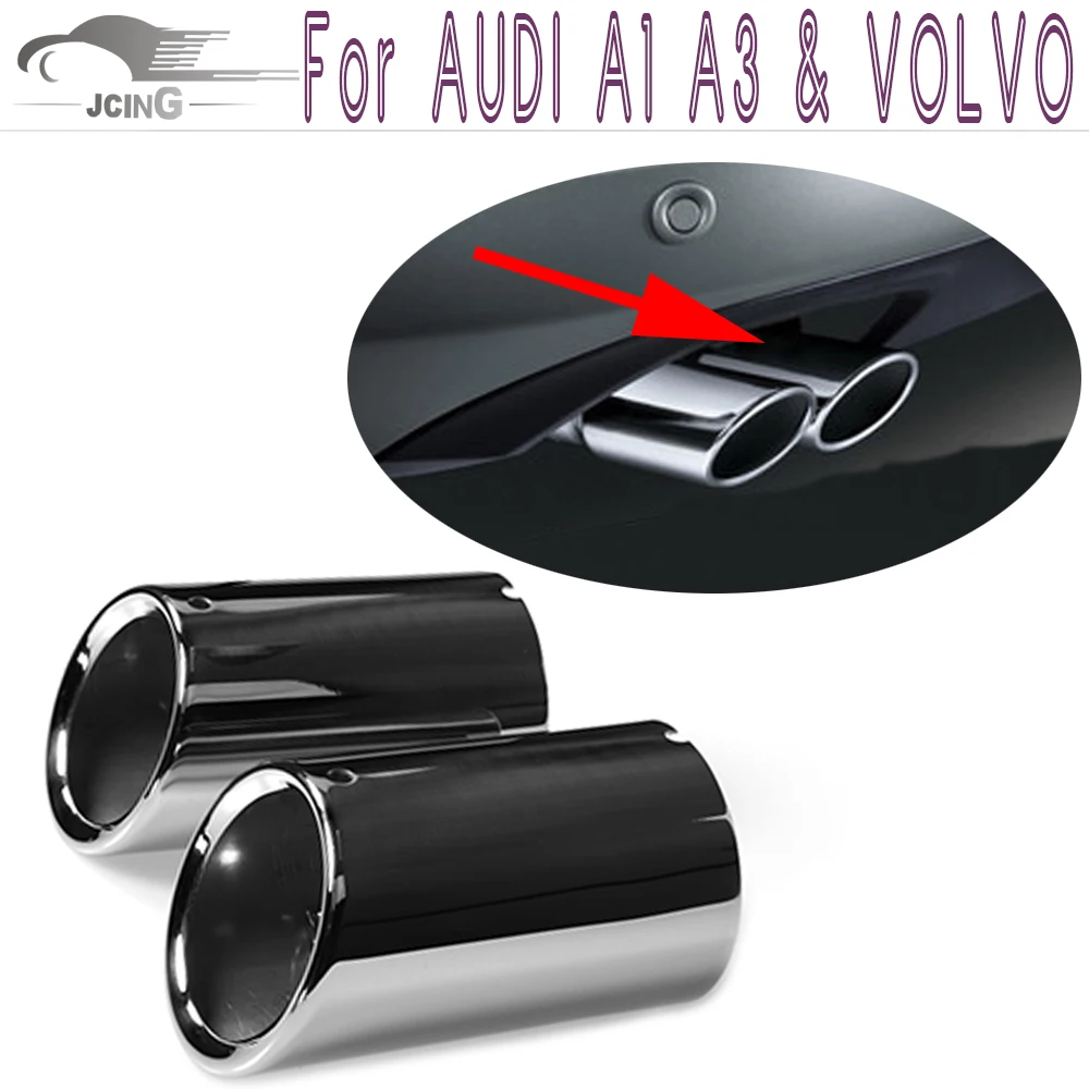 

Car Truck Exhaust Tips Rear Exhaust Muffler Tips Back Exhaust Muffler Exhaust Pipe Tail End Pipe for VOLVO XC60 S60 Audi A1 A3