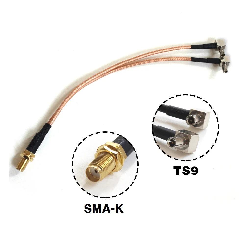 Dlenp SMA-K Женский до Y Тип 2X TS9 разъем сплиттер-Сумматор кабель косичка RG316 с 15 см длиной для HUAWEI/zte модема